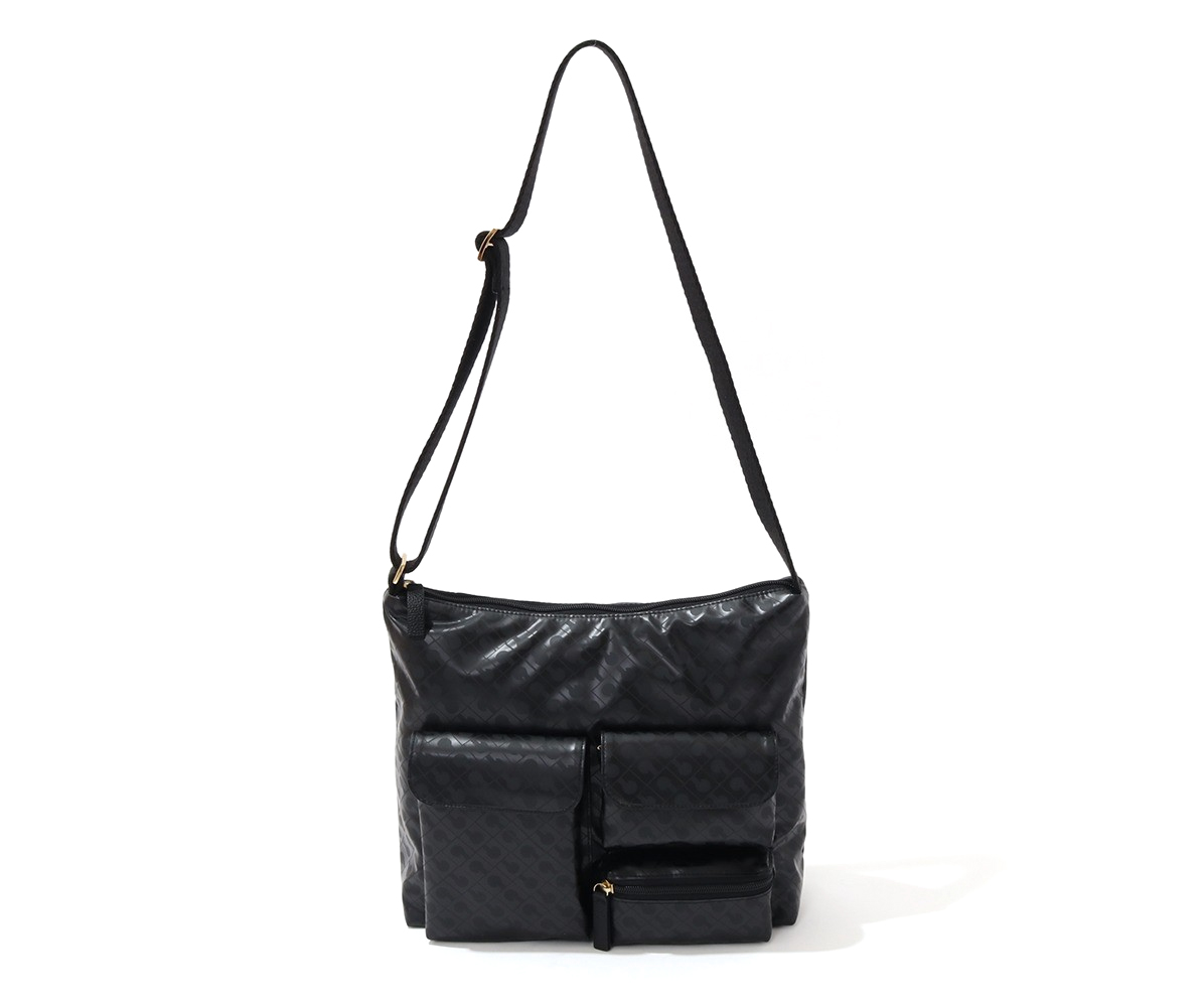 美品✨ゲラルディーニ 3ポケット クロスボディ ショルダーバッグ ソフティ 黒 GHERARDINI（ゲラルディーニ） ショルダーバッグ SOFTY ソフティ