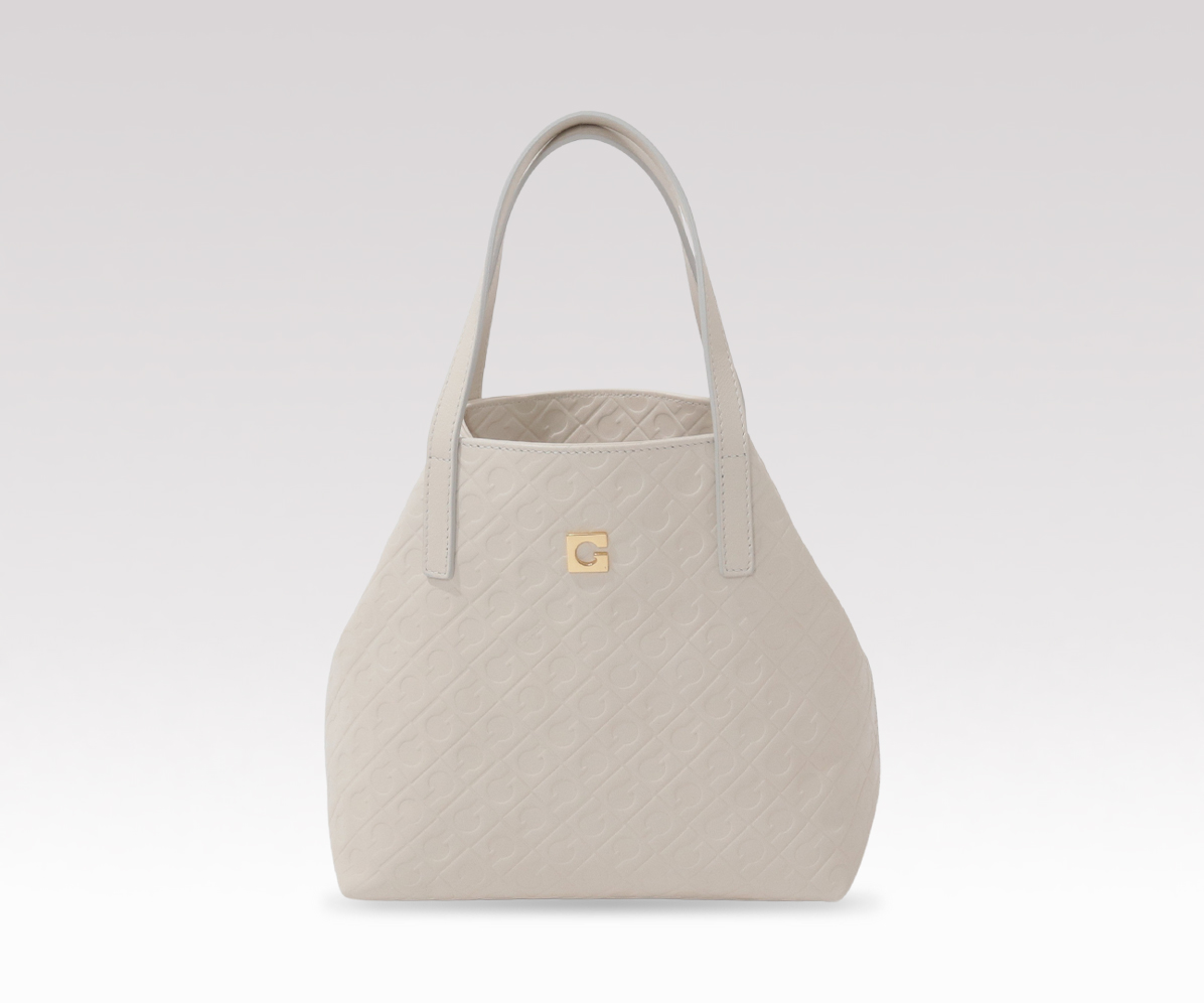 エンボスレザーハンドバッグ