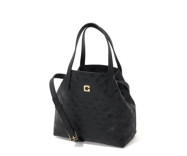 エンボスレザーハンドバッグ 詳細画像 ブラック 1