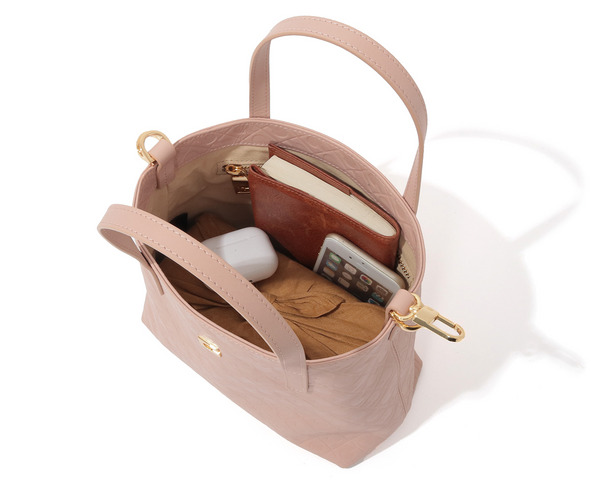 エンボスレザーハンドバッグ 詳細画像 ピンク 10